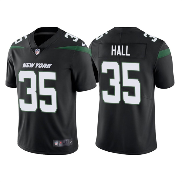 Men's New York Jets #35 Breece Hall 2022 Black Vapor Untouchable Limited Stitched Jersey